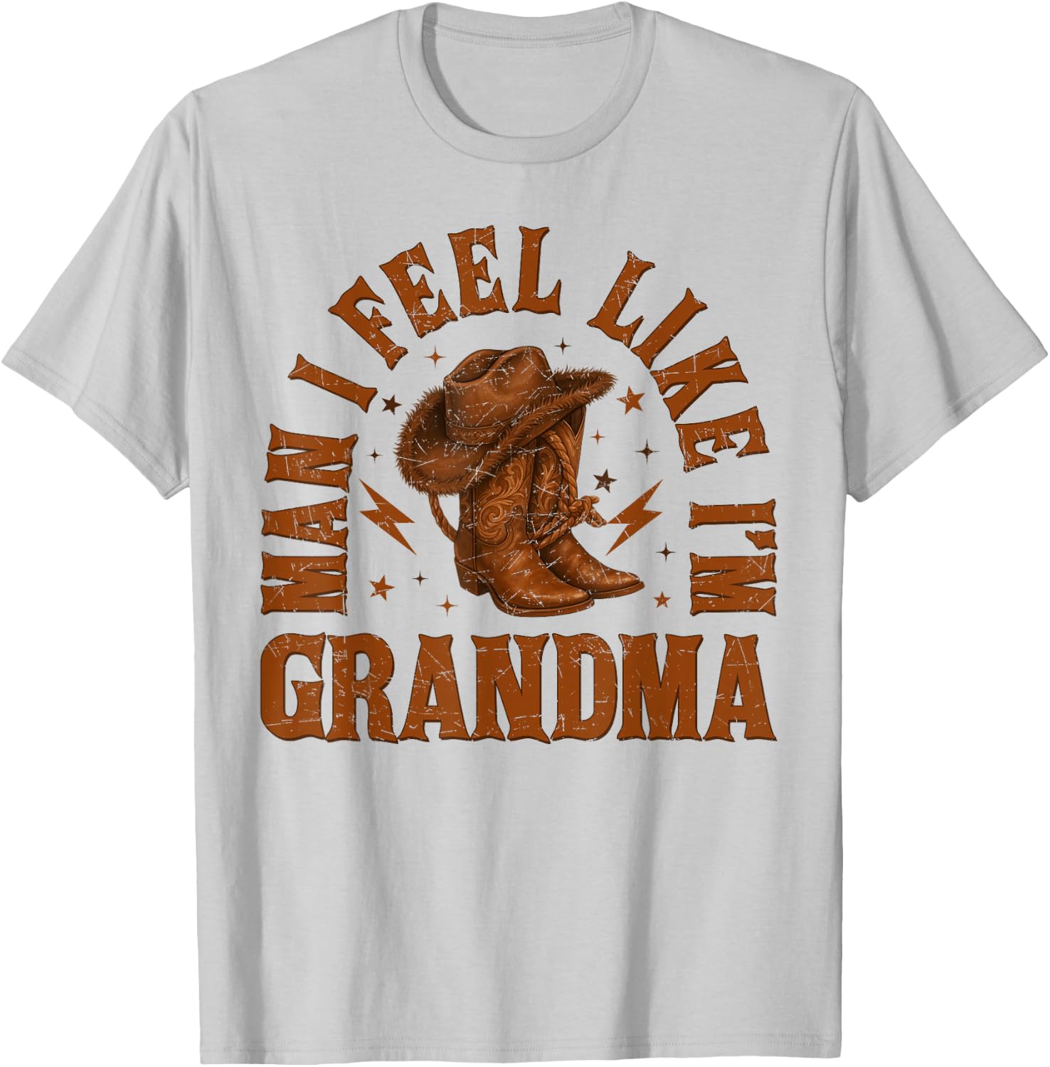 Western Family Cowgirl Cowboy Man I Feel Like I'm Grandma T-Shirt - T-Shirt | Ash