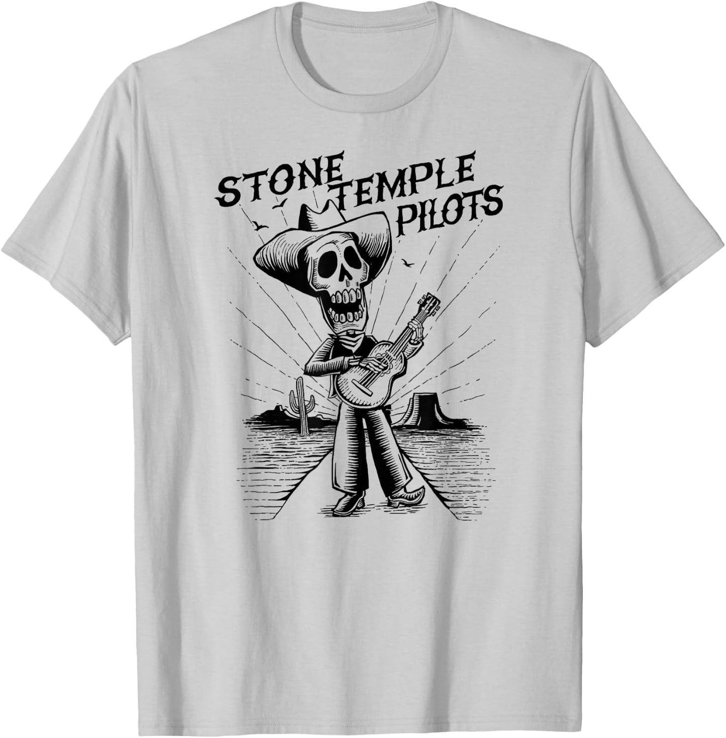 Stone Temple Pilots – Skeleton Day of the Dead T-Shirt - T-Shirt | Ash