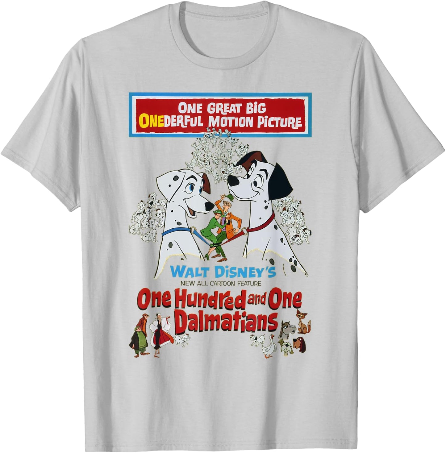 Disney 101 Dalmatians Classic Poster T-Shirt - T-Shirt | Ash