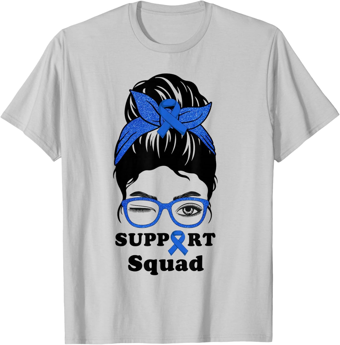 Support Squad Colorectal Colon Cancer Awareness Matching Fun T-Shirt - T-Shirt | Ash