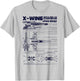 Star Wars X-Wing Schematic Specs Graphic T-Shirt - T-Shirt | Ash