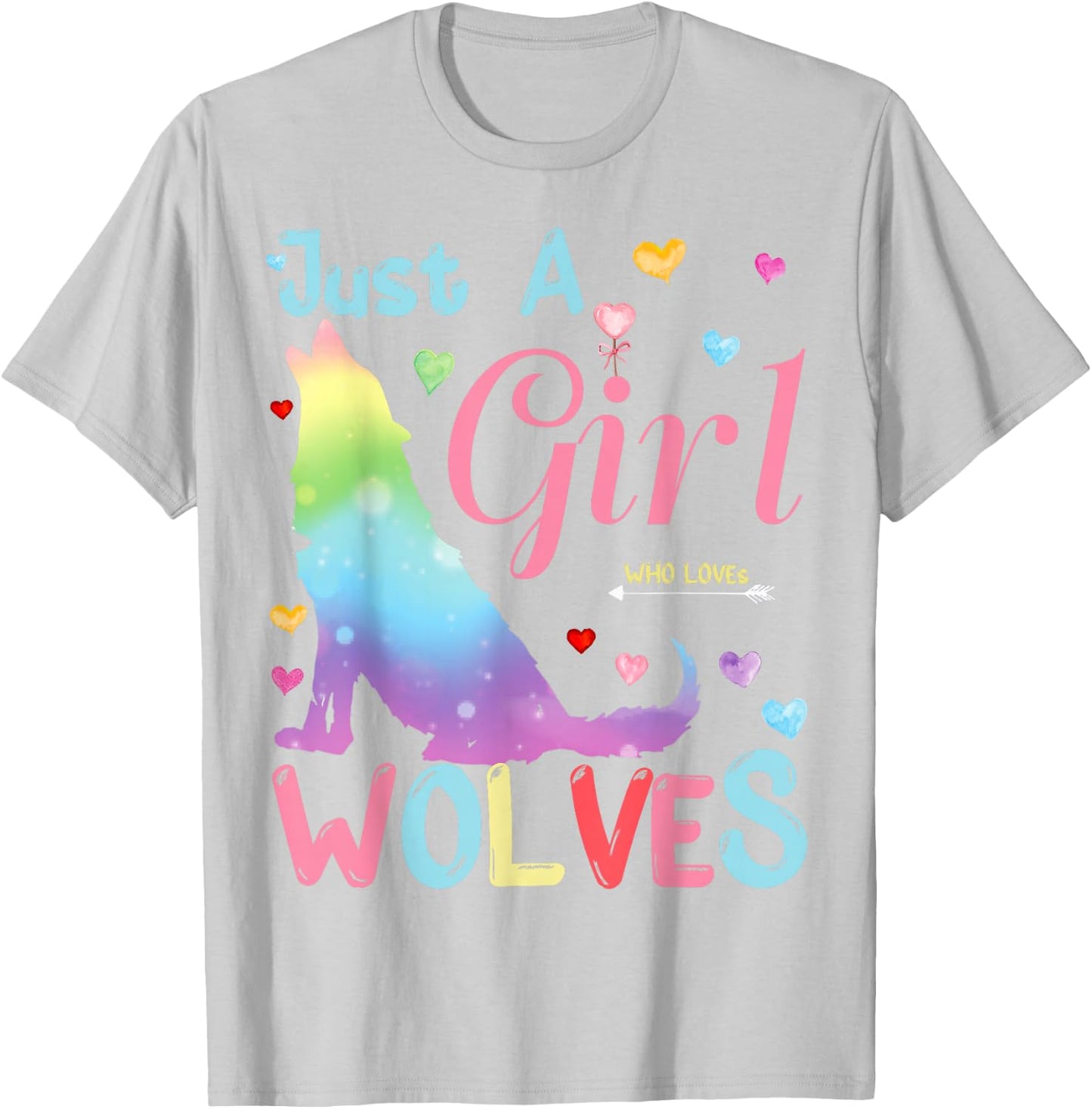 Wolves Cute Wolf Toddler Girls Howling Kids Wolf Costume T-Shirt - T-Shirt | Ash