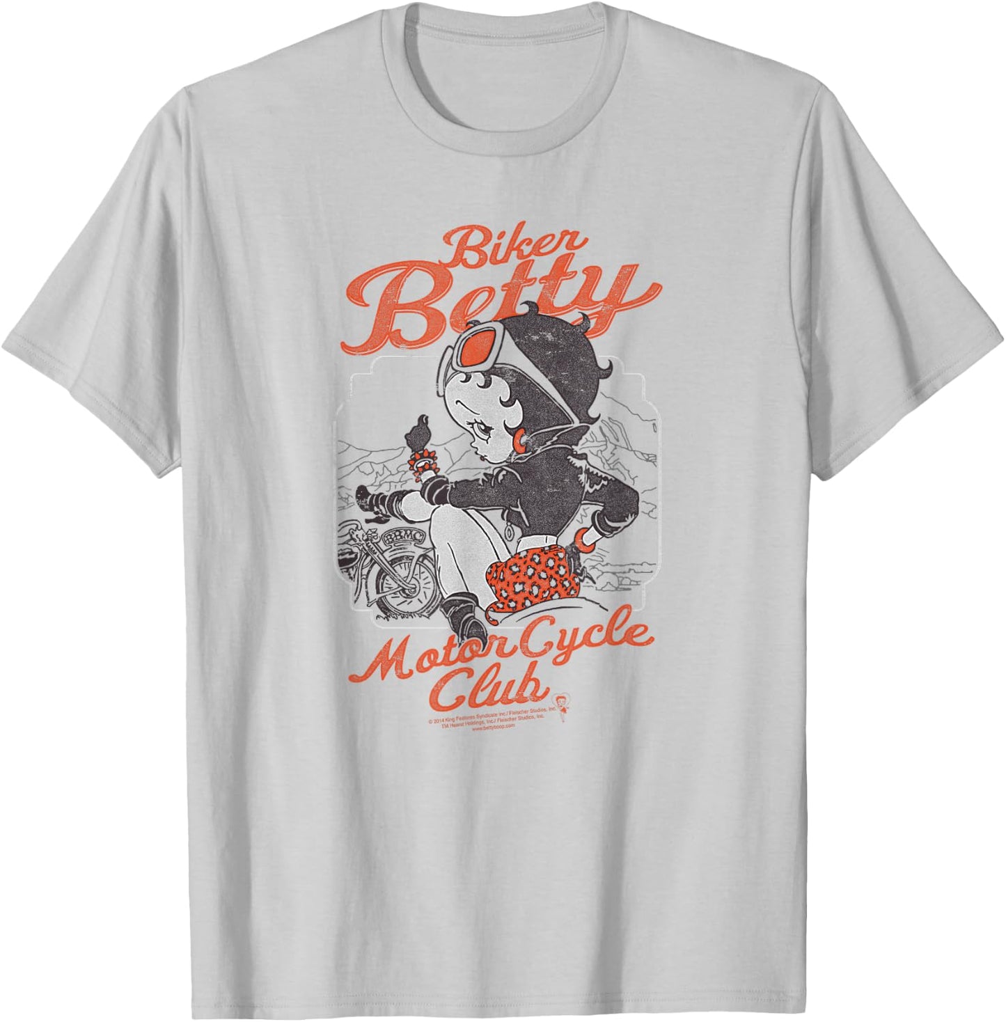 Betty Boop Motorcycle Club T-Shirt - T-Shirt | Ash