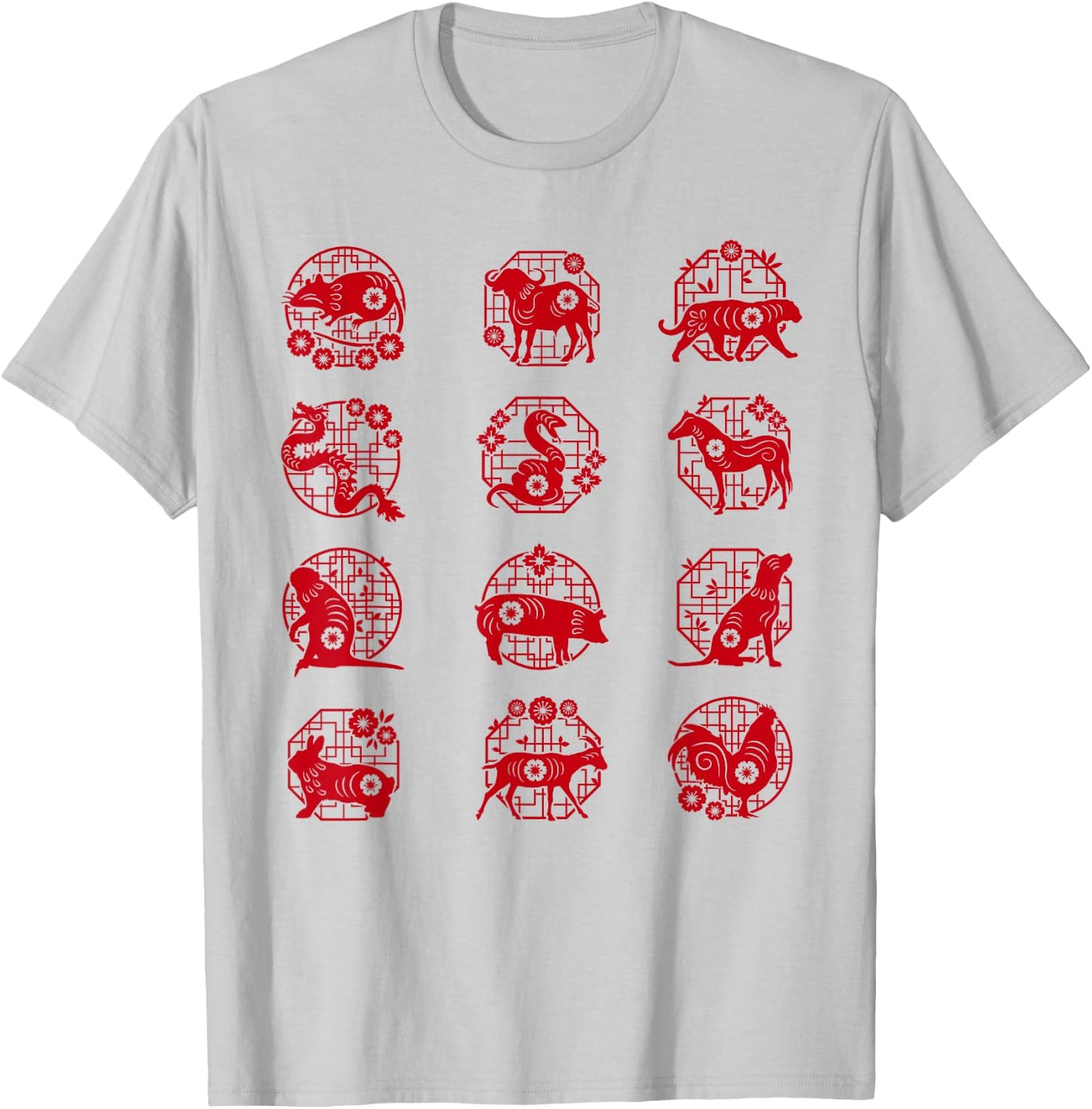 Chinese Zodiac Animal Signs Lunar Chinese New Year T-Shirt - T-Shirt | Ash