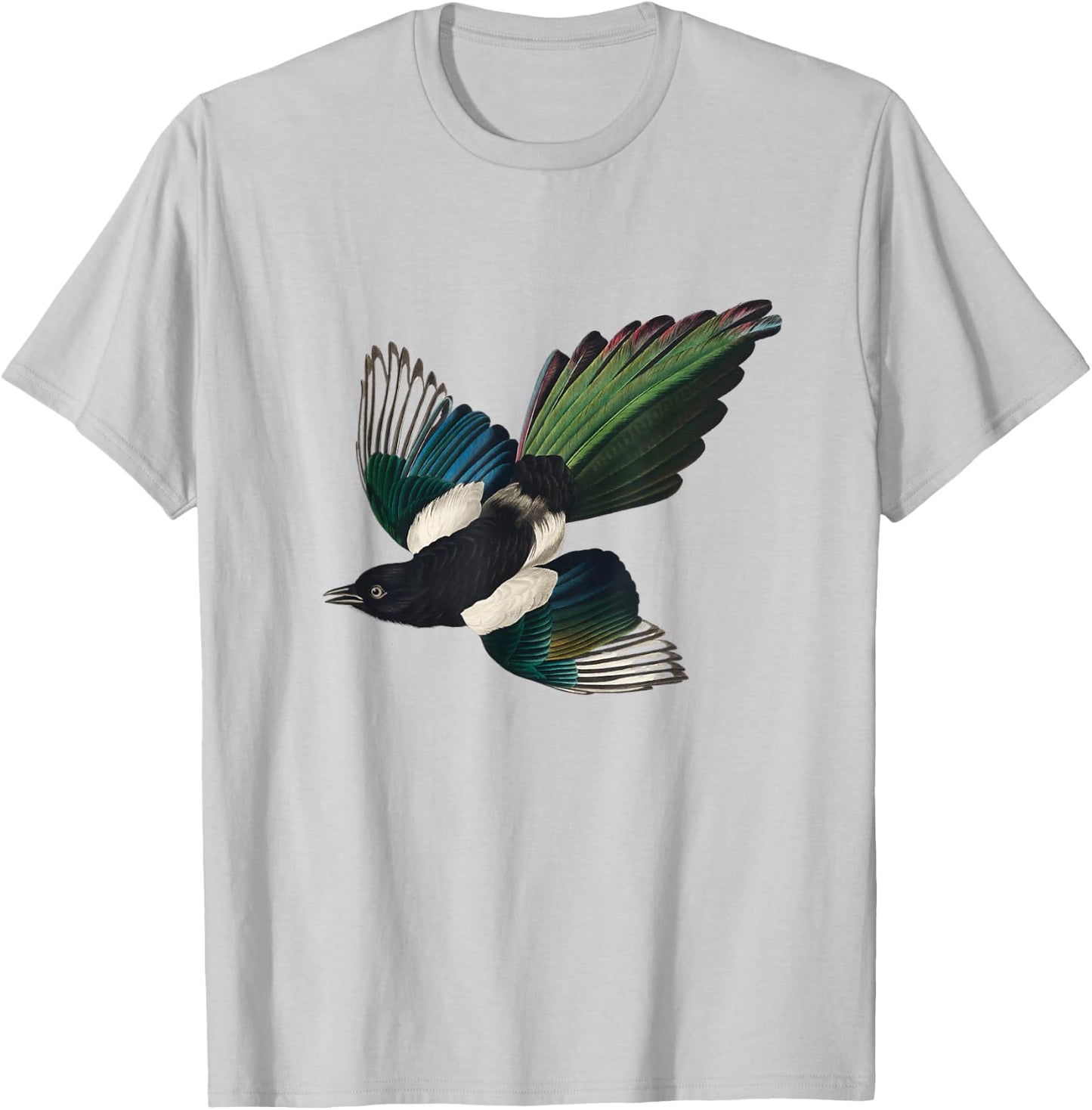 Magpie Bird T-Shirt - T-Shirt | Ash