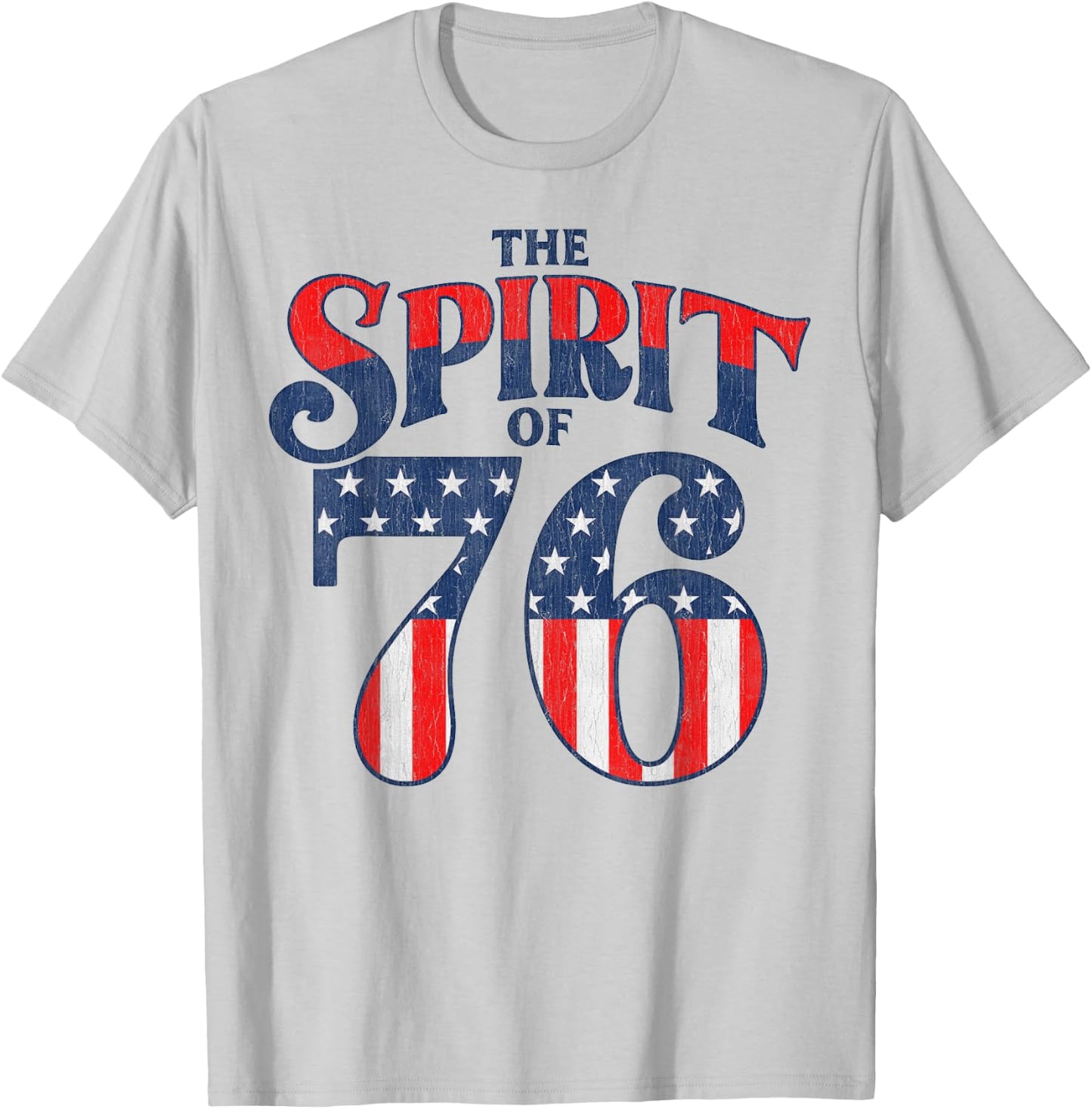The Spirit 76 Vintage Retro 4th of July Independence Day T-Shirt - T-Shirt | Ash