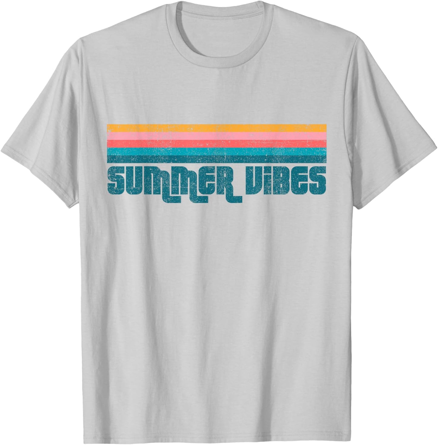 Retro Summer Vibes Beach Vacation Vintage Cute Women's Gift T-Shirt - T-Shirt | Ash