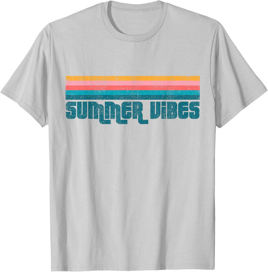Retro Summer Vibes Beach Vacation Vintage Cute Women's Gift T-Shirt - T-Shirt | Ash