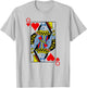 Queen Of Hearts Playing Cards Poker T-Shirt - T-Shirt | Ash