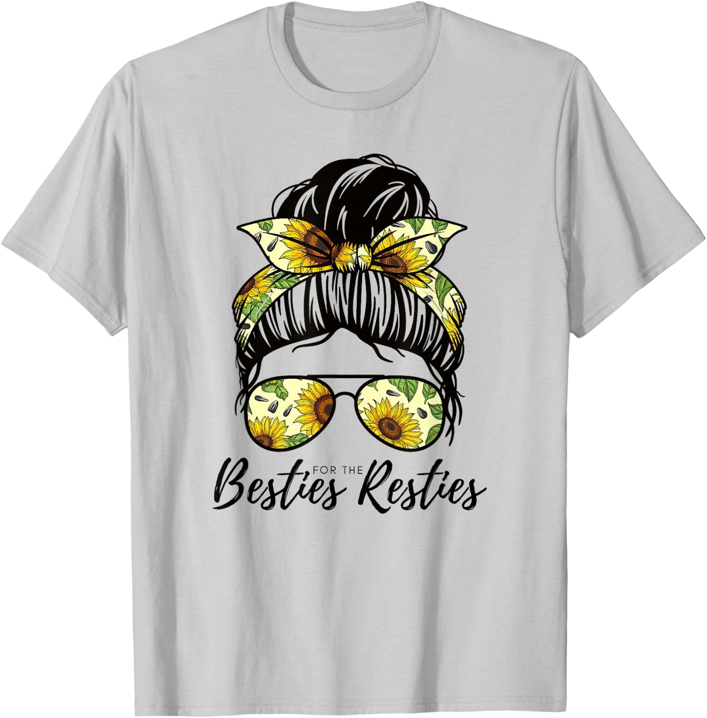 Besties For The Resties Hair Bandana Fits Mum and Me T-Shirt - T-Shirt | Ash