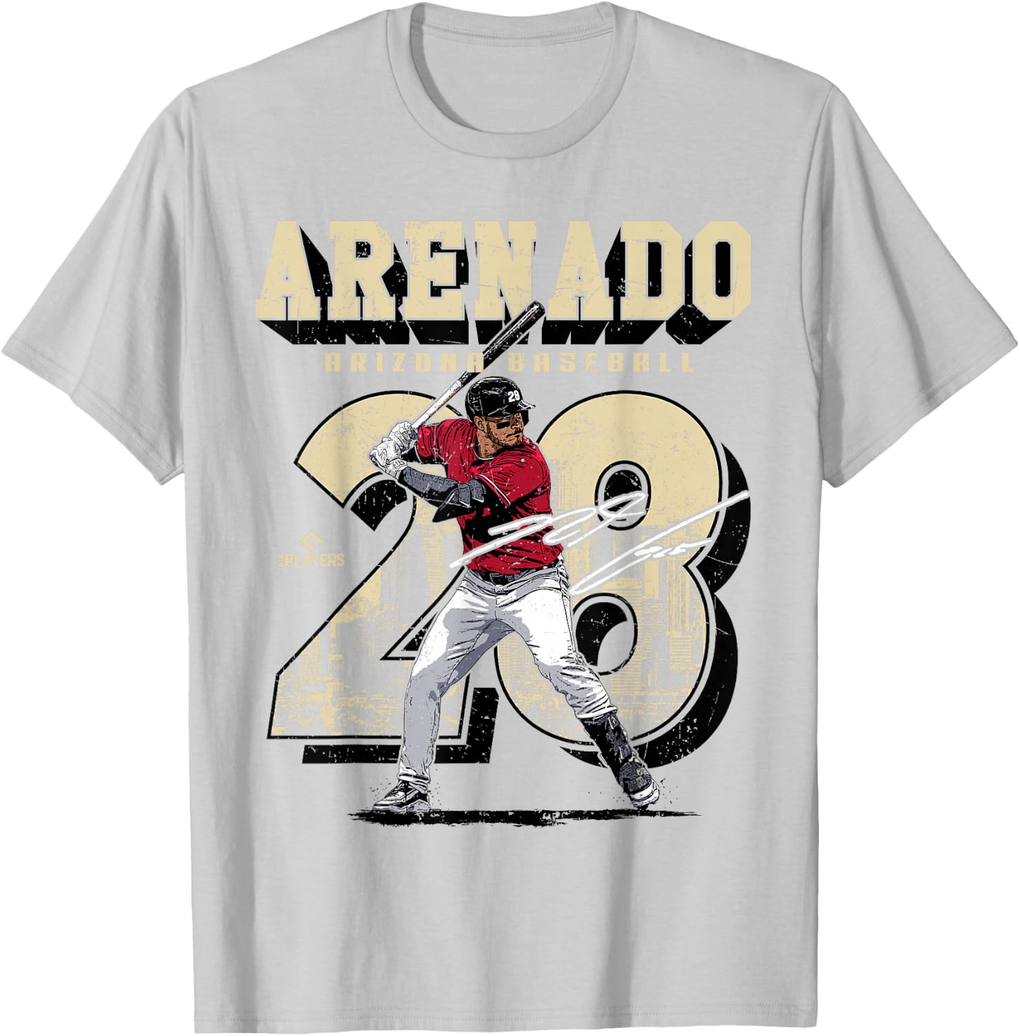 Nolan Arenado | Arizona D MLB Baseball Players | MLBNOA206M T-Shirt - T-Shirt | Ash