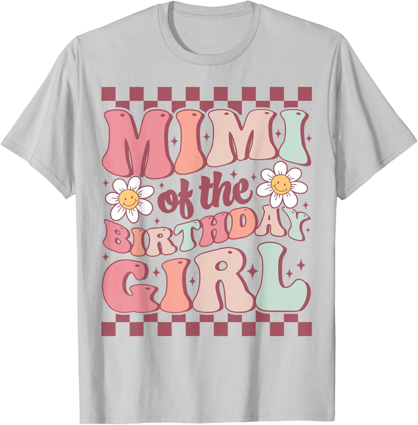Mimi of The Birthday Girl Cute Family Groovy Birthday Party T-Shirt - T-Shirt | Ash