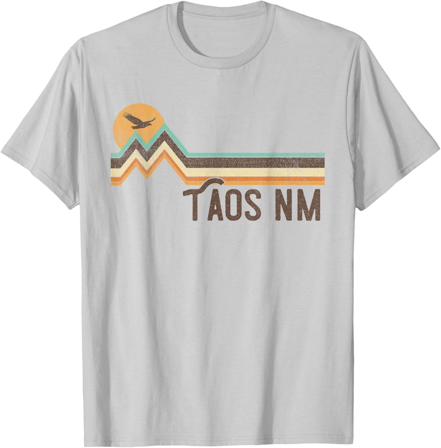 Taos New Mexico 70s 80s Retro Style Vintage Distressed Gift T-Shirt - T-Shirt | Ash