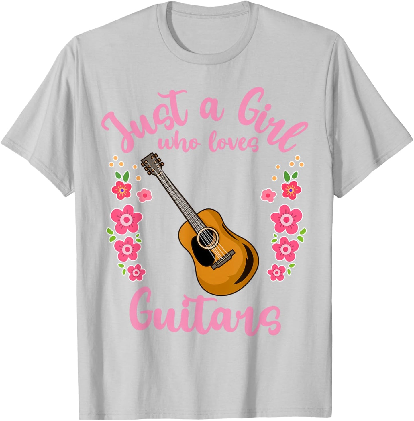 Guitar Guitarist Just a Girl Who Loves Guitars Gift T-Shirt - T-Shirt | Ash