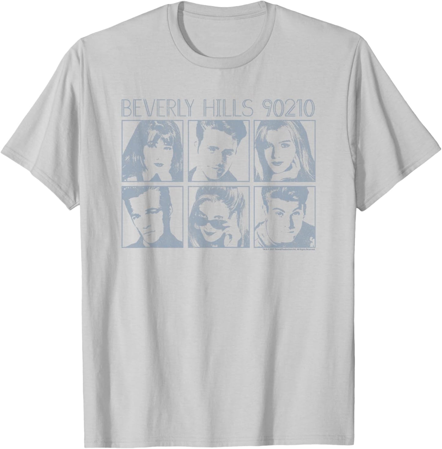 Beverly Hills 90210 Group Shot Sketch Portraits T-Shirt - T-Shirt | Ash