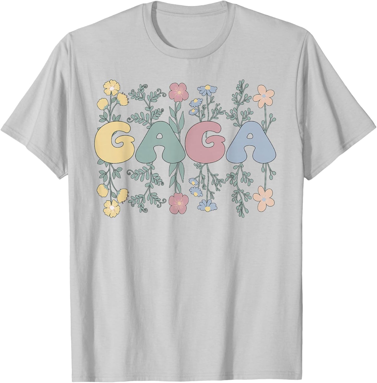 Groovy Gaga Grandmother Flowers Gaga Grandma T-Shirt - T-Shirt | Ash