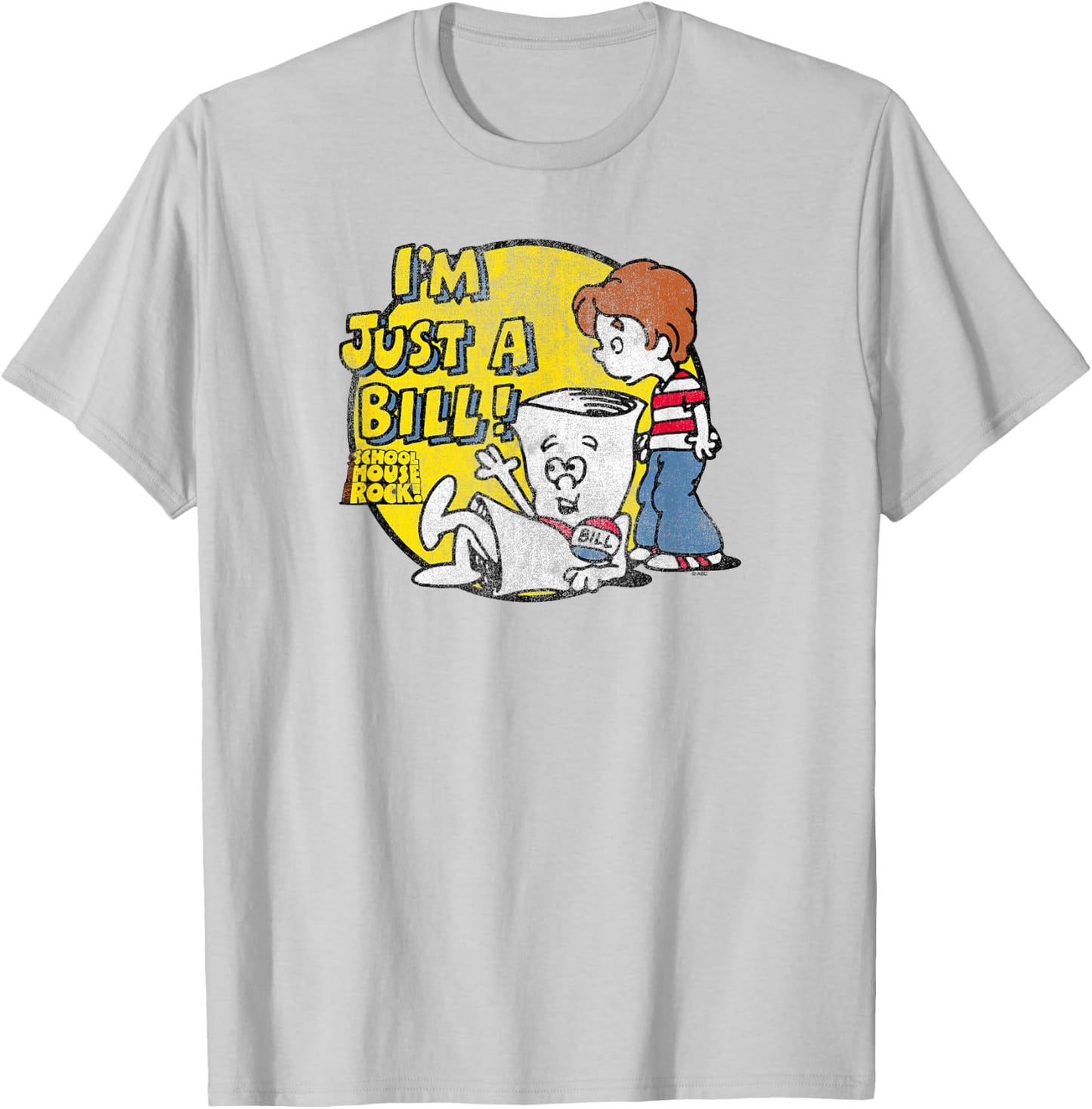 Schoolhouse Rock I’m Just a Bill Round Logo Retro TV Show T-Shirt - T-Shirt | Ash