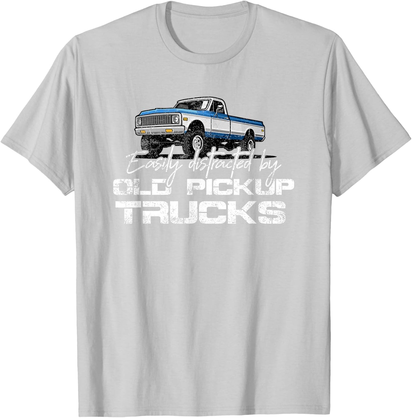 Easily Distracted By Old Pickup Trucks Shirt Retro T-Shirt - T-Shirt | Ash