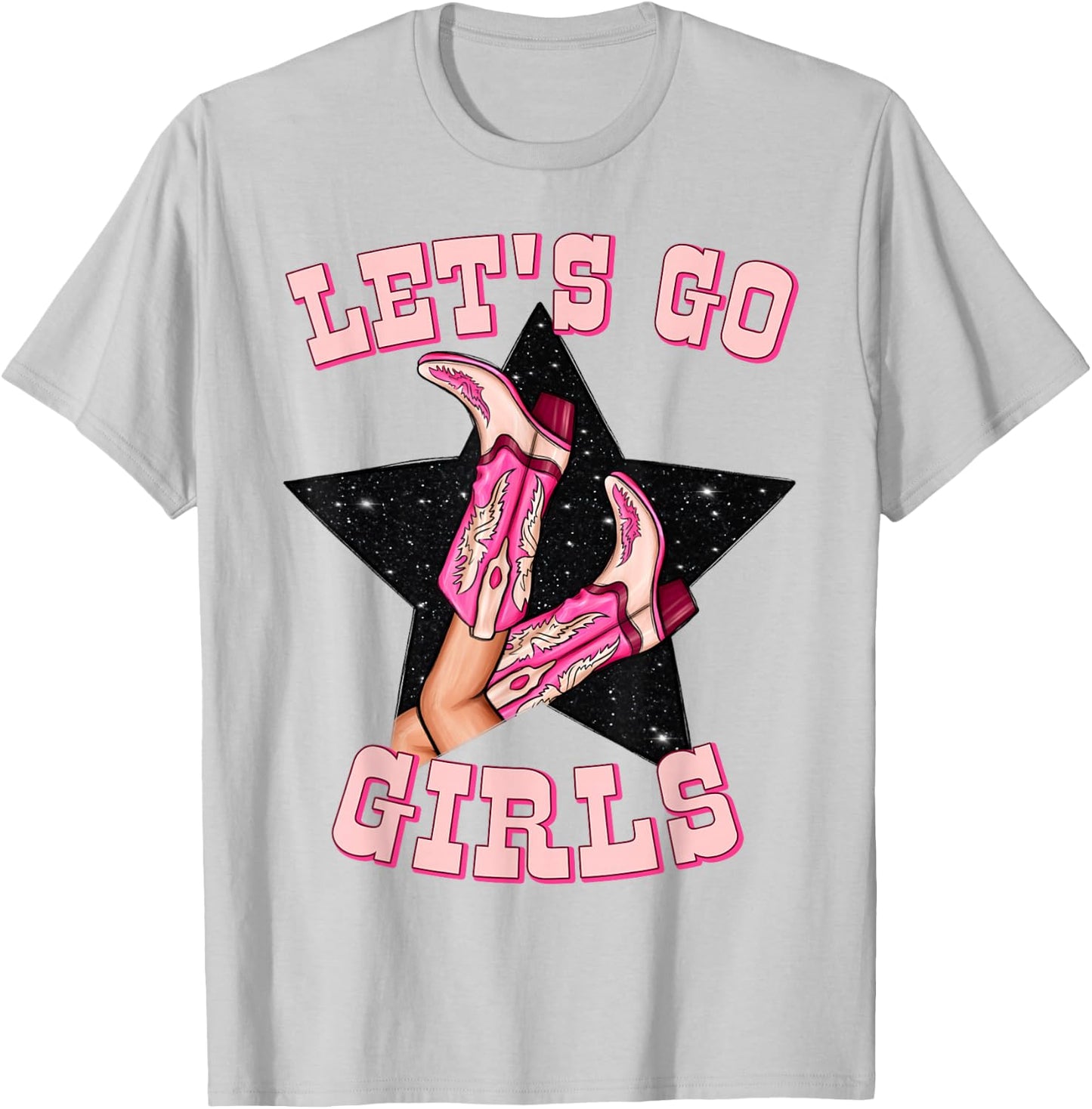 Let's Go Girls Bride Squad Pink Western Bachelorette Party T-Shirt - T-Shirt | Ash