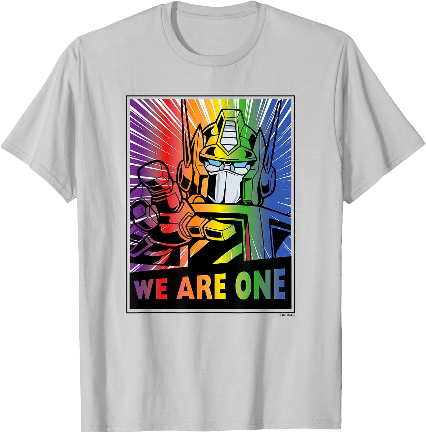 Transformers Pride Rainbow Optimus Prime We Are One T-Shirt - T-Shirt | Ash