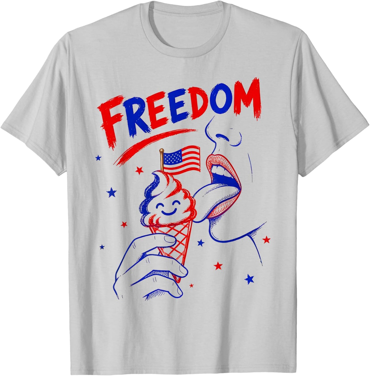 I Love The Taste of Freedom 4th July Patriotic Cream Couple T-Shirt - T-Shirt | Ash