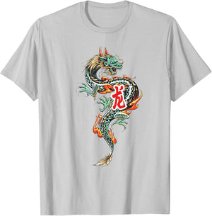 Tokyo Dragon Asian Neon retro 80’s Japanese Dragon Hawaiian T-Shirt - T-Shirt | Ash