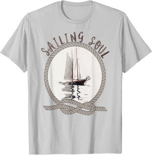 "Sailing Soul" Sailboat Reflections Sailors and Sailing T-Shirt - T-Shirt | Ash