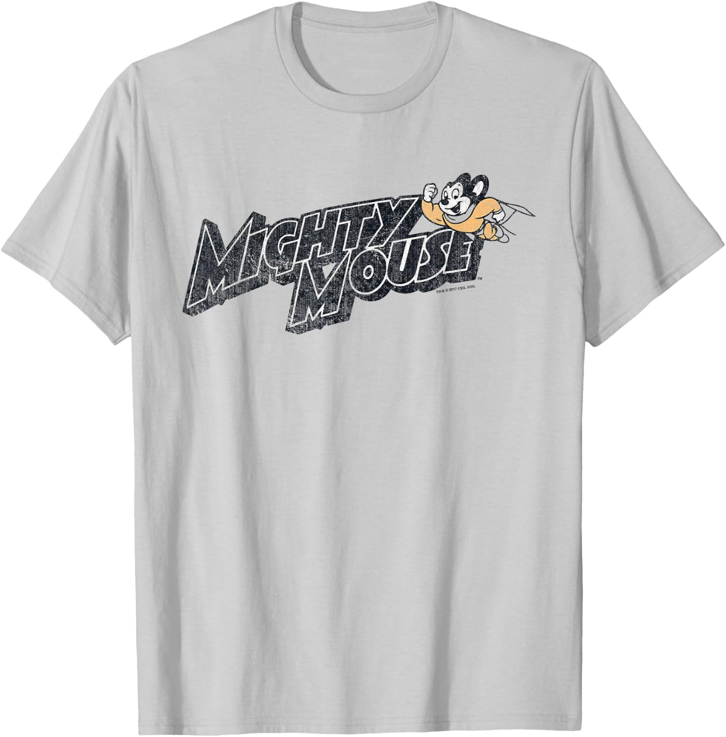 Mighty Mouse Might Logo T-Shirt - T-Shirt | Ash