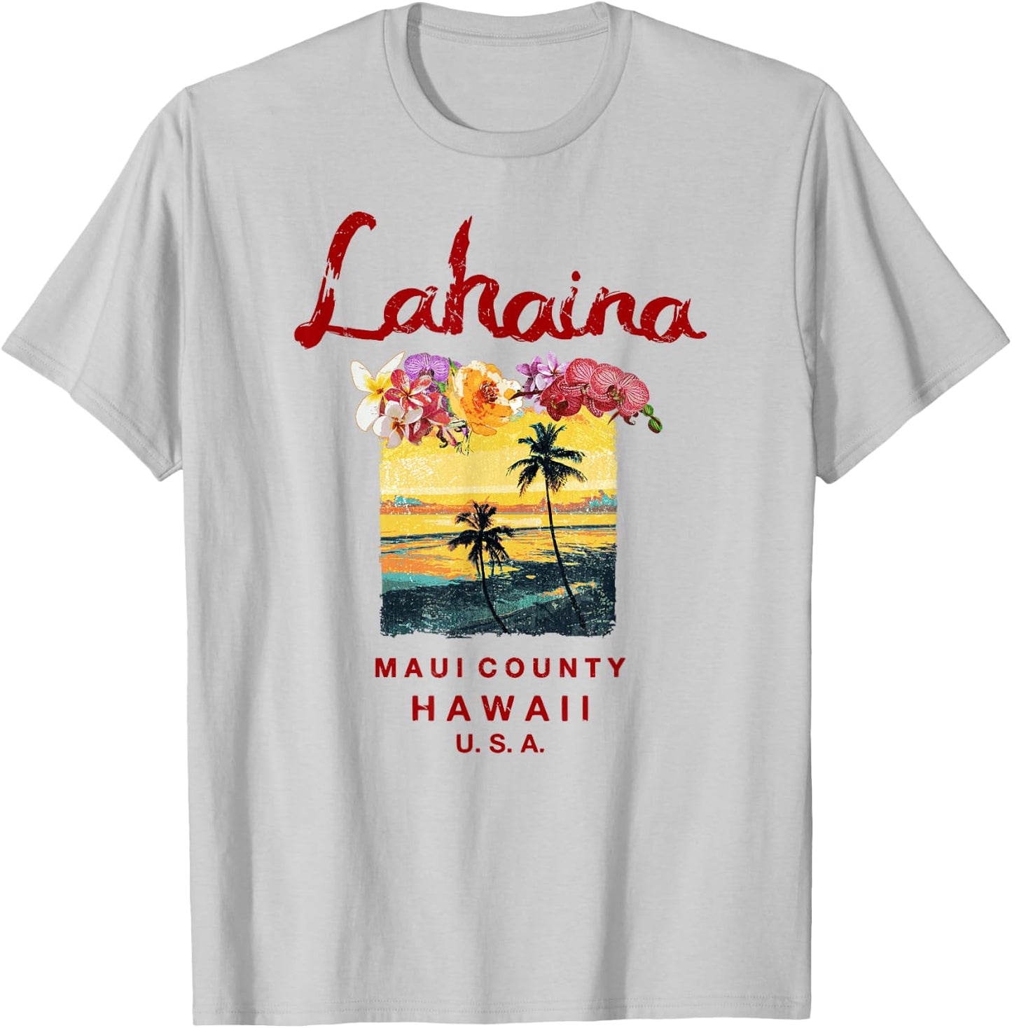 Hawaii Lahaina Maui Vintage Hawaiian T-Shirt - T-Shirt | Ash