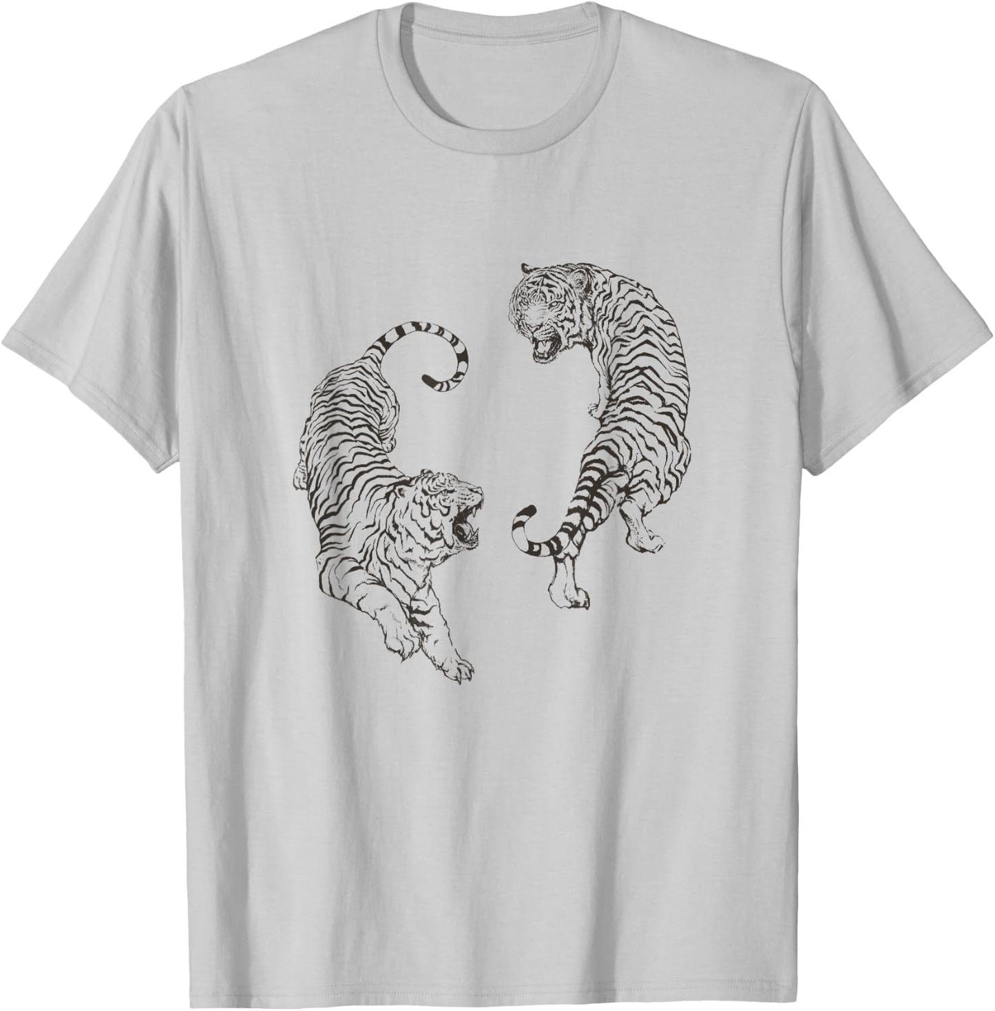 Tiger Yin Yang | Taichi | Orient Culture T-Shirt - T-Shirt | Ash