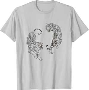 Tiger Yin Yang | Taichi | Orient Culture T-Shirt - T-Shirt | Ash