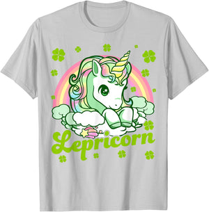 Lepricorn Rainbow St Patricks Day Unicorn Girls Kids Teacher T-Shirt - T-Shirt | Ash