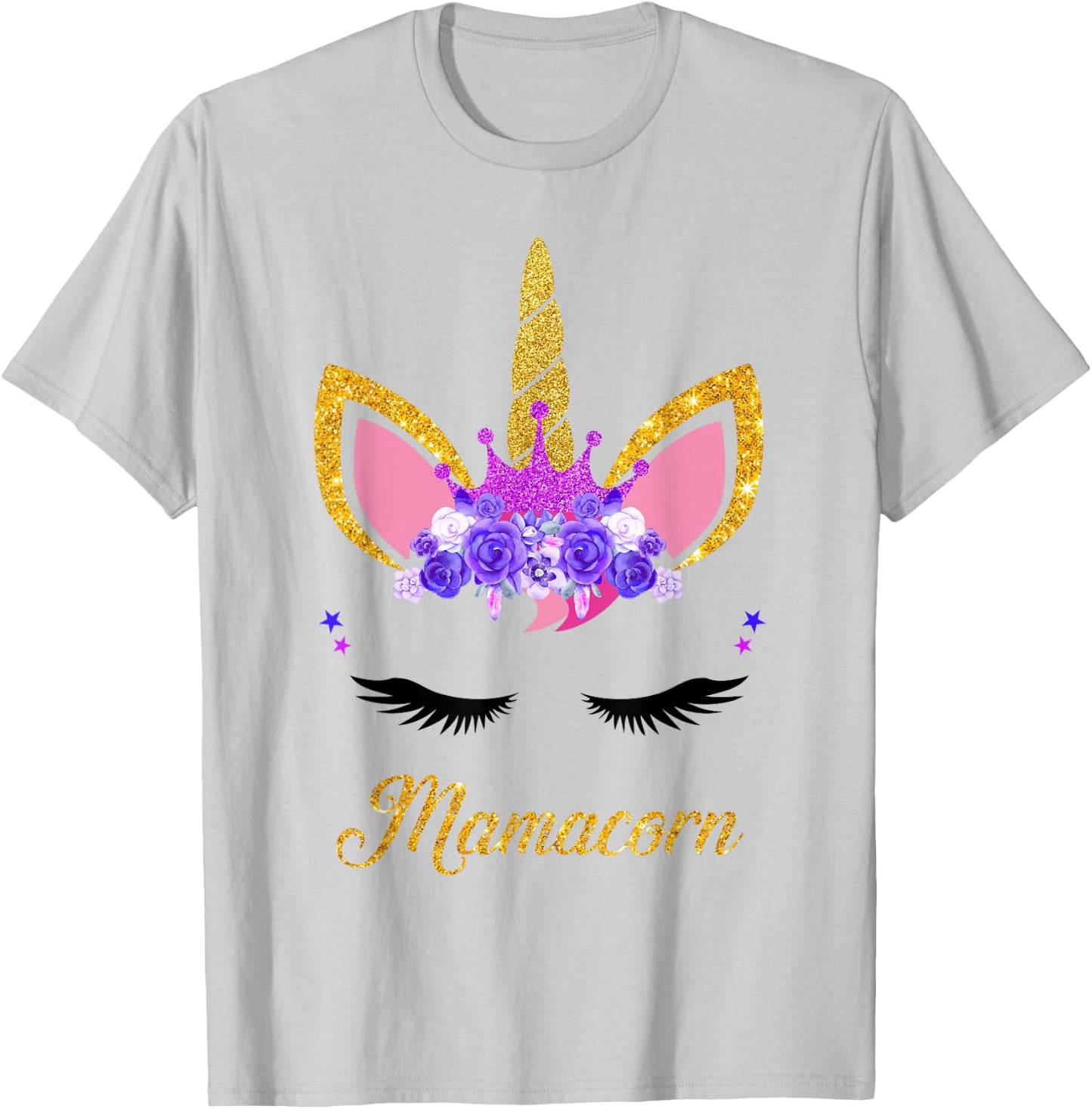 Mamacorn Cute Unicorn Mom Mother of the Unicorn Girl Mommy T-Shirt - T-Shirt | Ash