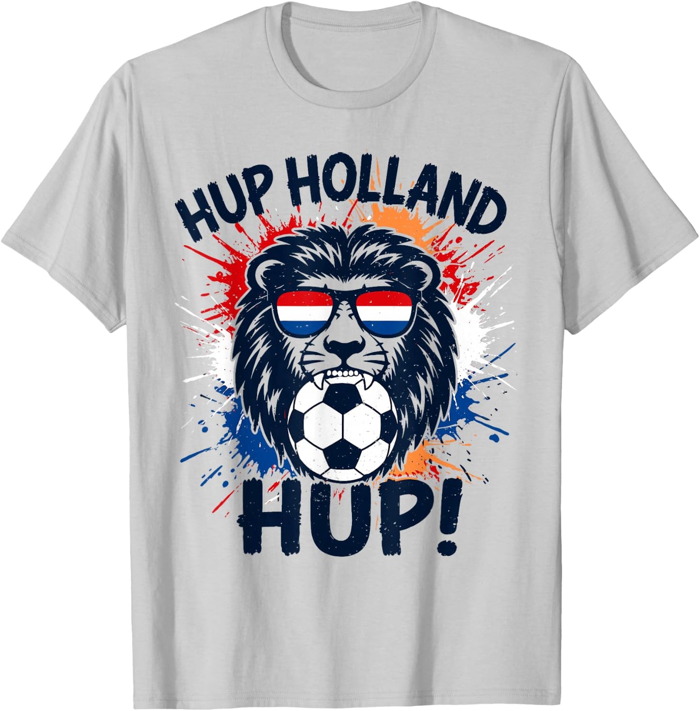 Hup Holland, Netherlands Flag Lion, Nederland Dutch Orange T-Shirt - T-Shirt | Ash