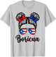 Puerto Rico Boricua Girl Retro Hair Sunglasses Souvenir T-Shirt - T-Shirt | Ash