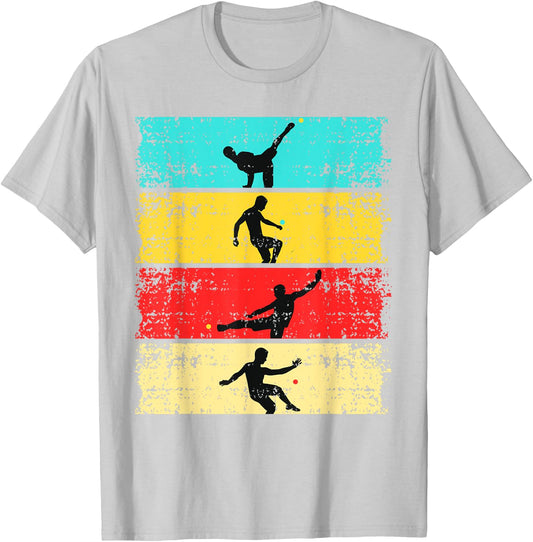 Footbag Retro Graphic Footbagger Footbag Player Freestyle T-Shirt - T-Shirt | Ash