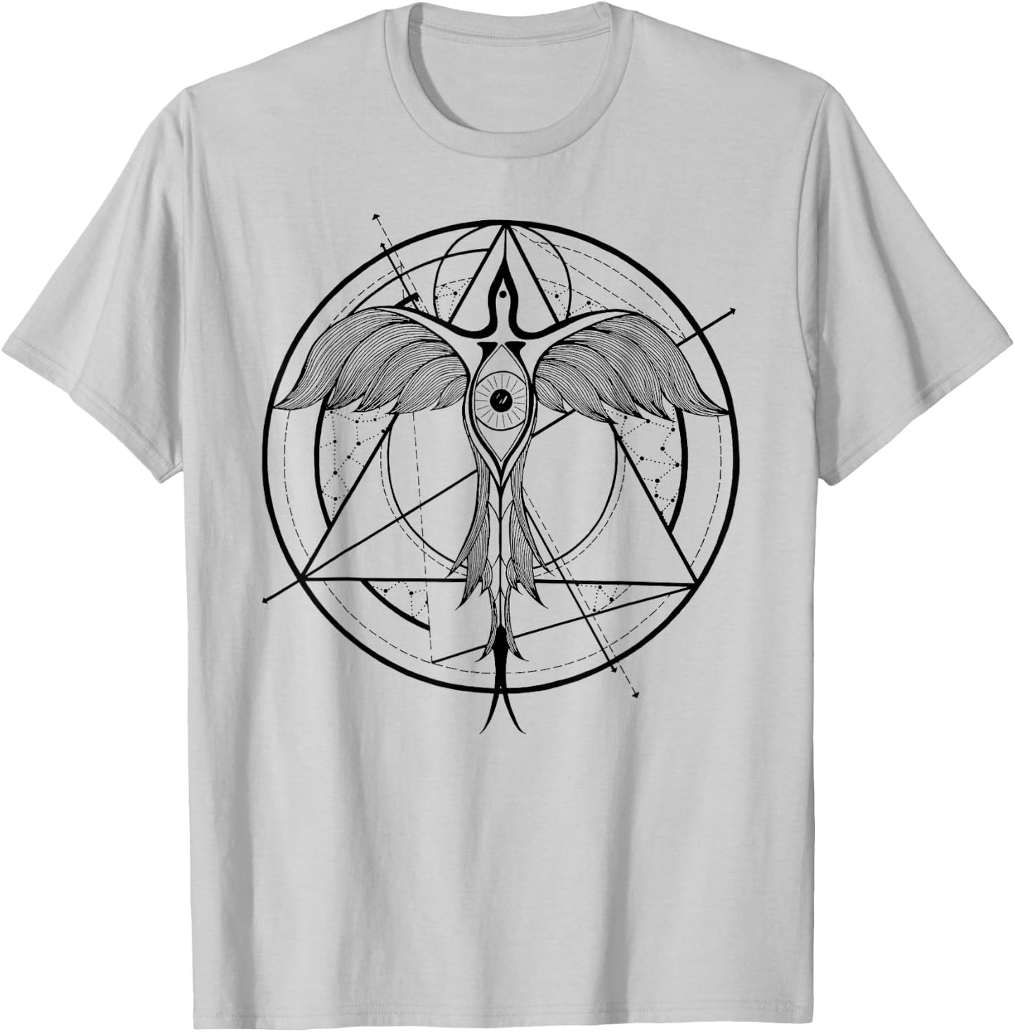 Phoenix ascending | Third eye | Sacred Geometry T-Shirt - T-Shirt | Ash