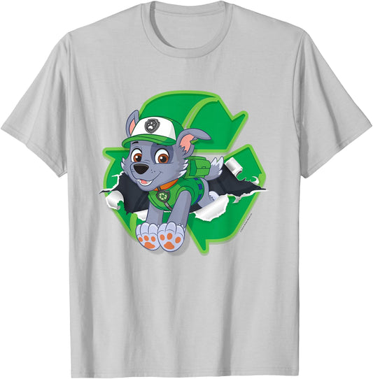 Paw Patrol Rocky Torn Badge T-Shirt - T-Shirt | Ash