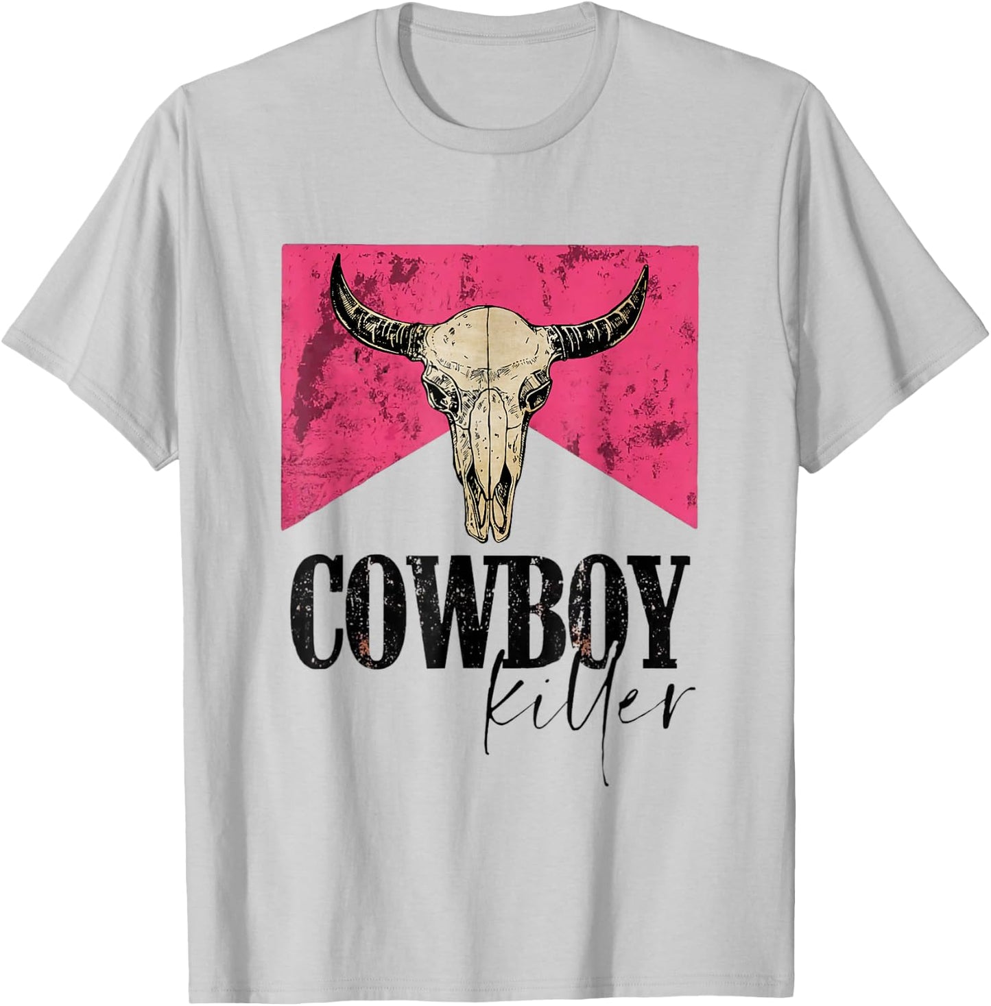 Western Cowgirl vintage Punchy Cowboy Killers bull horn T-Shirt - T-Shirt | Ash