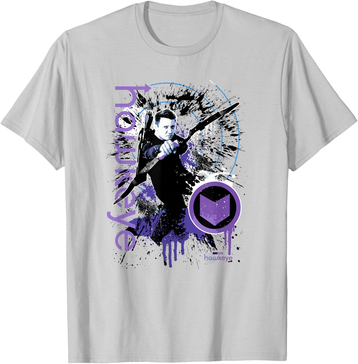 Marvel Hawkeye Disney Plus Target Paint Splatter T-Shirt - T-Shirt | Ash