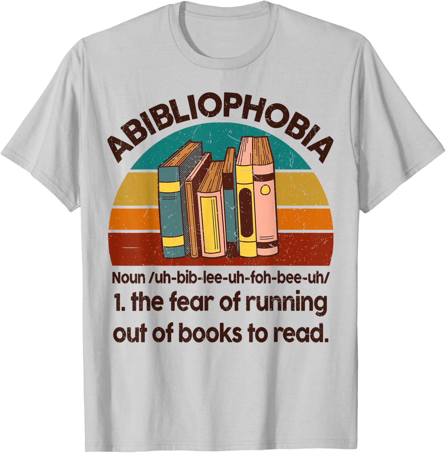 Book-Shirt Abibliophobia Bookworm Girl Women Teacher Reading T-Shirt - T-Shirt | Ash