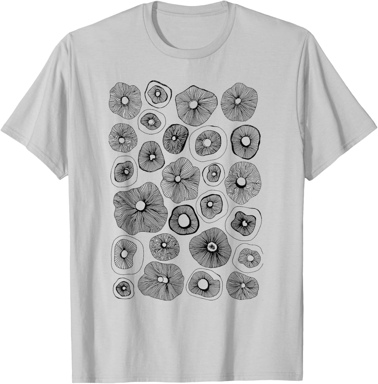 Morel Mushroom Spore Print T-Shirt - T-Shirt | Ash