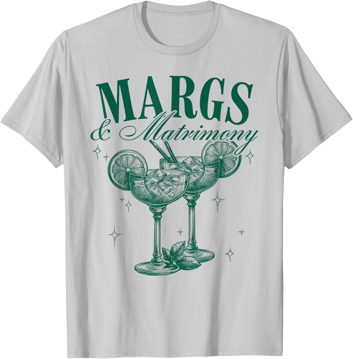 Margs and Matrimony Bachelorette Party Margarita Drink Team T-Shirt - T-Shirt | Ash