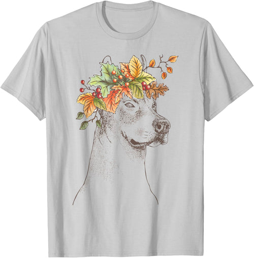 Outline with leaves and branches | American Pitbull Terrier