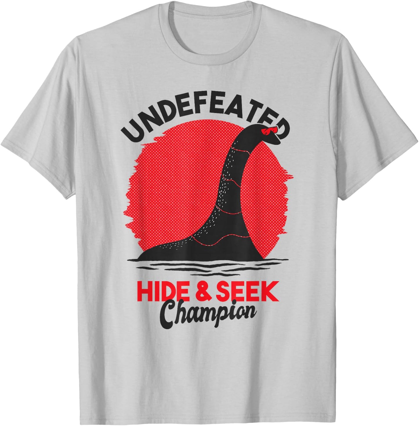 Loch Ness Undefeated Hide & Seek Nessie Gift T-Shirt - T-Shirt | Ash