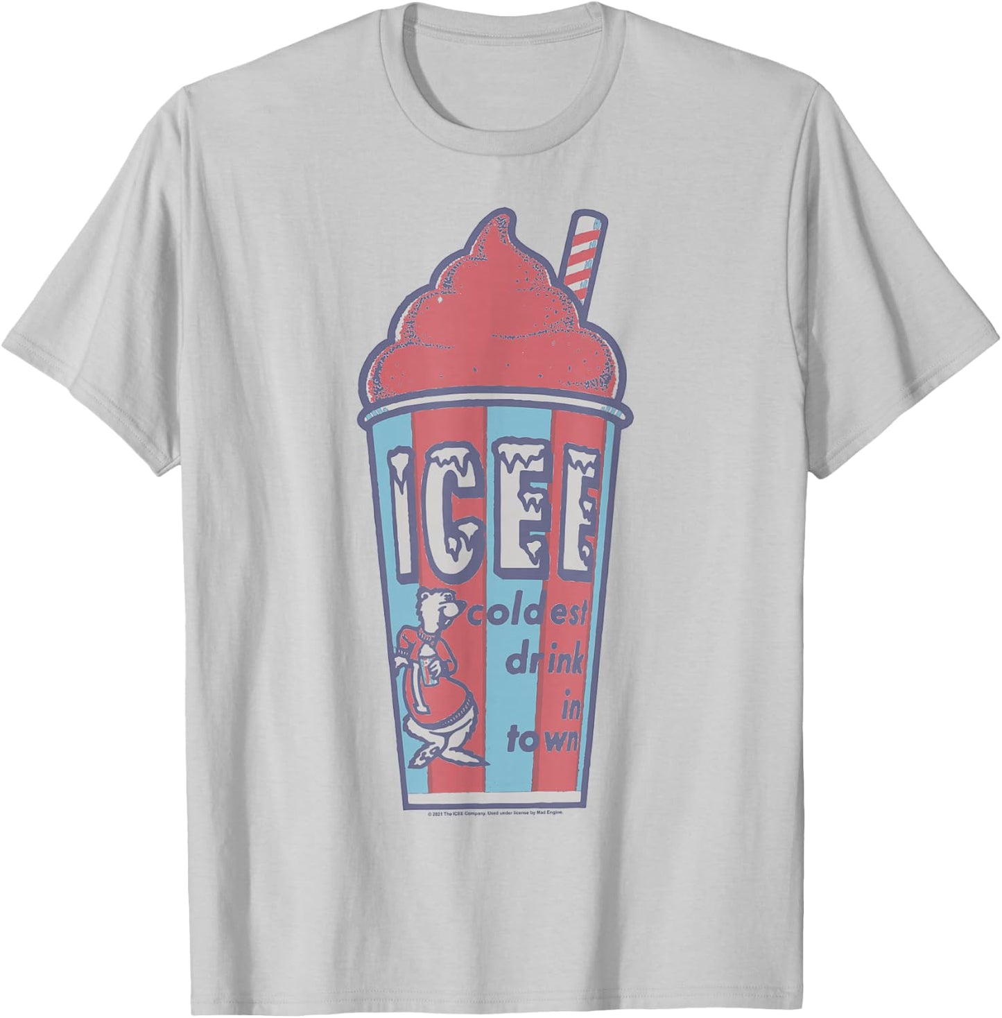 ICEE Bear Classic Coldest Drink In Town Logo V-2 T-Shirt - T-Shirt | Ash