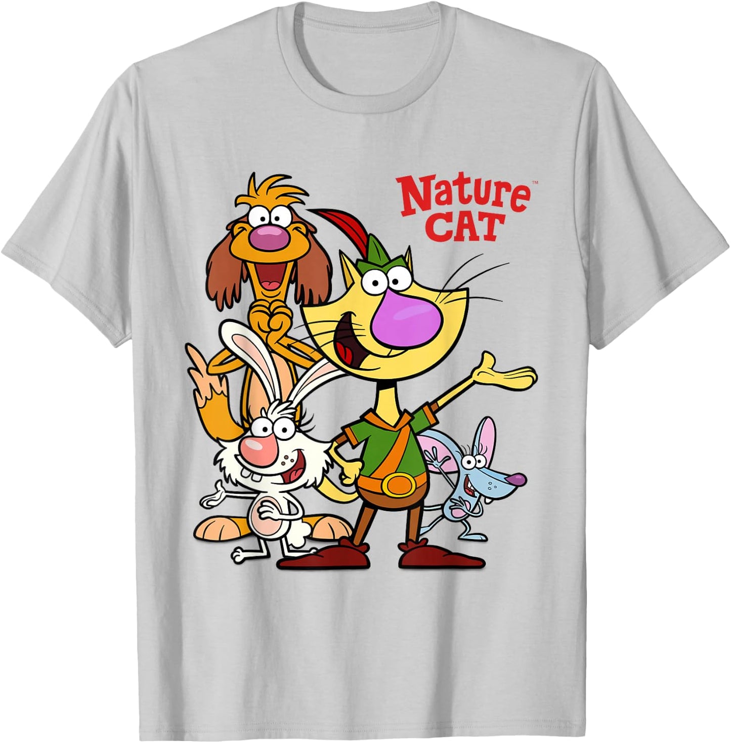 Nature Cat and Friends T-Shirt - T-Shirt | Ash