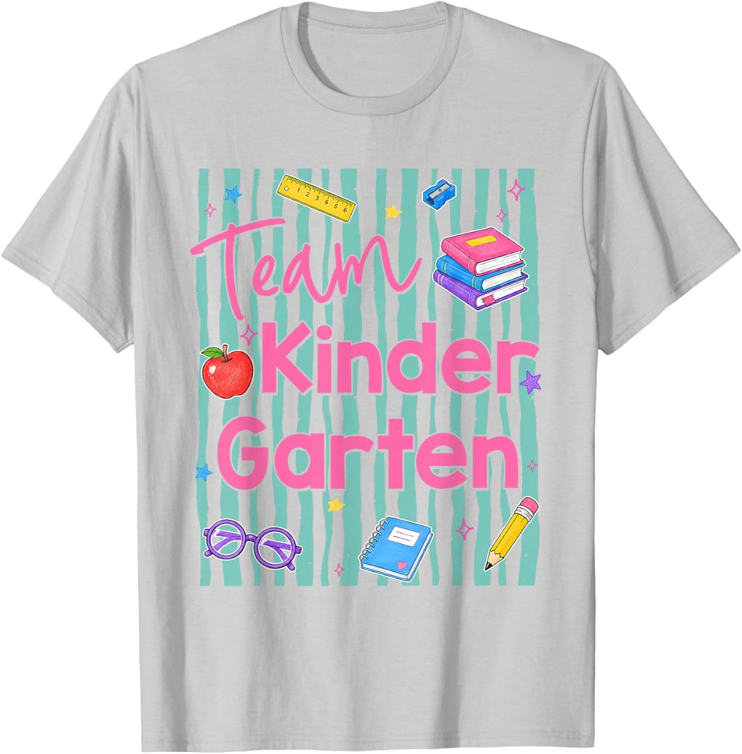 Preppy Team Kindergarten Back to School Teachers Students T-Shirt - T-Shirt | Ash