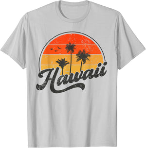 Hawaii Retro Vintage Sunset T-Shirt - T-Shirt | Ash