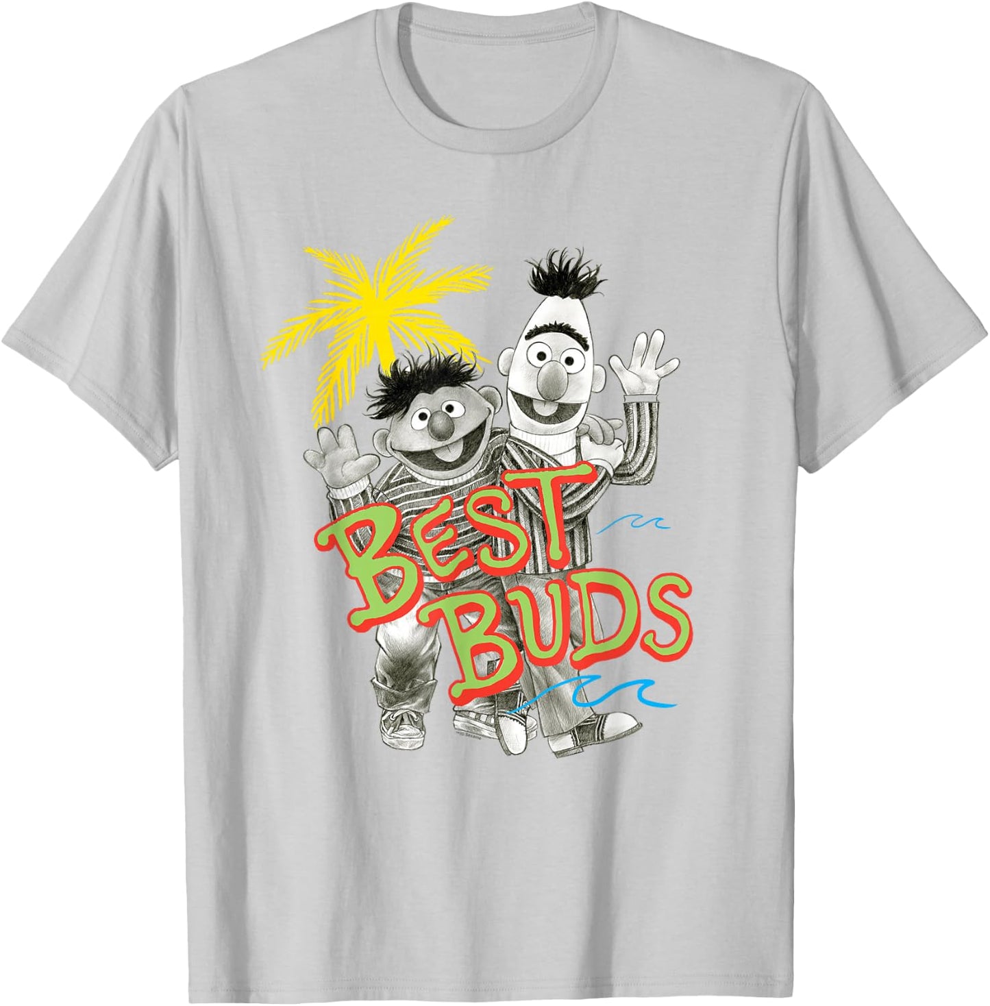 Sesame Street Bert and Ernie Best Buds T-Shirt - T-Shirt | Ash